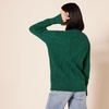 Amazon Essentials Women’s Winter Long-Sleeve Sweater, Soft Touch Funnel Neck Cable Knit(Dark Green)