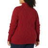 Amazon Essentials Women’s Winter Long-Sleeve Sweater, Soft Touch Funnel Neck Cable Knit(Dark Red)