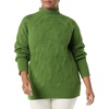 Amazon Essentials Women’s Winter Long-Sleeve Sweater, Soft Touch Funnel Neck Cable Knit(Green)