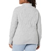 Amazon Essentials Women’s Winter Long-Sleeve Sweater, Soft Touch Funnel Neck Cable Knit(Grey Heather)