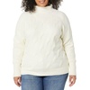 Amazon Essentials Women’s Winter Long-Sleeve Sweater, Soft Touch Funnel Neck Cable Knit(Ivory)