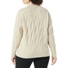 Amazon Essentials Women’s Winter Long-Sleeve Sweater, Soft Touch Funnel Neck Cable Knit(Warm Beige Heather)