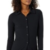 Amazon Essentials womens Wide Rib Long Sleeve Button-up Collared Cardigan (Pants Sold Separately)(Black)