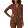 Amazon Essentials womens Wide Rib Long Sleeve Button-up Collared Cardigan (Pants Sold Separately)(Chocolate)