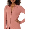 Amazon Essentials womens Wide Rib Long Sleeve Button-up Collared Cardigan (Pants Sold Separately)(Terracotta)