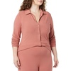 Amazon Essentials womens Wide Rib Long Sleeve Button-up Collared Cardigan (Pants Sold Separately)(Terracotta)