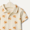 Amazon Essentials x Sofia Grainge Baby Boys’ Short Sleeve Cotton Romper with Snap Closure, Breathable, Pack of 2(Elephants)