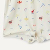 Amazon Essentials x Sofia Grainge Baby Boys’ Short Sleeve Cotton Romper with Snap Closure, Breathable, Pack of 2(Sailboats/Uneven Stripe)
