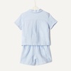 Amazon Essentials x Sofia Grainge Toddlers and Baby Boys’ Cotton Linen Short Sleeve Shirt & Shorts Play Set(Light Blue)