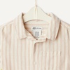Amazon Essentials x Sofia Grainge Toddlers and Baby Boys’ Cotton Linen Short Sleeve Shirt & Shorts Play Set(Taupe Even Stripe)