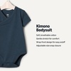 Amazon Essentials x Sofia Grainge Unisex Babies’ Side Snap Short Sleeve Bodysuit, Pack of 3(Dark Navy/Ivory/Light Blue)
