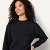 Amazon Essentials x Sofia Grainge Women’s Relaxed Fit Boxy Drop Shoulder Crewneck Sweatshirt(Black)