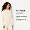 Amazon Essentials x Sofia Grainge Women’s Relaxed Fit Boxy Drop Shoulder Crewneck Sweatshirt(Ivory)