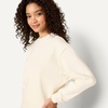 Amazon Essentials x Sofia Grainge Women’s Relaxed Fit Boxy Drop Shoulder Crewneck Sweatshirt(Ivory)