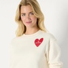 Amazon Essentials x Sofia Grainge Women’s Relaxed Fit Boxy Drop Shoulder Crewneck Sweatshirt(Ivory Ivory Red Valentine)