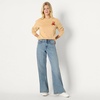 Amazon Essentials x Sofia Grainge Women’s Relaxed Fit Boxy Drop Shoulder Crewneck Sweatshirt(Light Camel Light Camel Bear Heart)