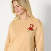 Amazon Essentials x Sofia Grainge Women’s Relaxed Fit Boxy Drop Shoulder Crewneck Sweatshirt(Light Camel Light Camel Bear Heart)