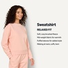 Amazon Essentials x Sofia Grainge Women’s Relaxed Fit Boxy Drop Shoulder Crewneck Sweatshirt(Pink)