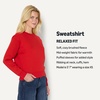 Amazon Essentials x Sofia Grainge Women’s Relaxed Fit Boxy Drop Shoulder Crewneck Sweatshirt(Red)