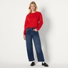 Amazon Essentials x Sofia Grainge Women’s Relaxed Fit Boxy Drop Shoulder Crewneck Sweatshirt(Red)