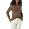 Amazon Essentials Crewneck Sweater for Women, Soft-Touch(Dark Chestnut Brown Geo Print)