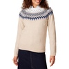 Amazon Essentials Crewneck Sweater for Women, Soft-Touch(Taupe Heather/Blue/White Fairisle)