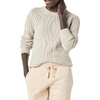 Amazon Essentials Women’s 100% Cotton Crewneck Cable Sweater(Beige)