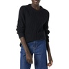 Amazon Essentials Women’s 100% Cotton Crewneck Cable Sweater(Black)