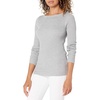 Amazon Essentials Women’s Classic-Fit Lightweight Long-Sleeve Sweater(Light Grey Heather)