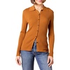 Amazon Essentials Women’s Fine Gauge Stretch Polo Ribbed Cardigan (Previously Daily Ritual)(Dark Caramel)