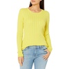 Amazon Essentials Women’s Lightweight Cable Knit Long Sleeve Sweater(Bright Yellow)