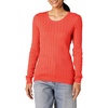 Amazon Essentials Women’s Lightweight Cable Knit Long Sleeve Sweater(Coral Pink)