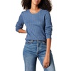 Amazon Essentials Women’s Lightweight Cable Knit Long Sleeve Sweater(French Blue Heather)