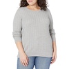 Amazon Essentials Women’s Lightweight Cable Knit Long Sleeve Sweater(Light Grey Heather)