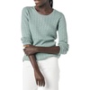 Amazon Essentials Women’s Lightweight Cable Knit Long Sleeve Sweater(Sage Green Heather)