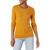 Amazon Essentials Women’s Lightweight Cable Knit Long Sleeve Sweater(Tobacco Brown)