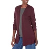 Amazon Essentials Women’s Lightweight Long-Sleeve Open-Front Long Cardigan Sweater, Regular Fit(Burgundy)