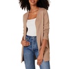 Amazon Essentials Women’s Lightweight Long-Sleeve Open-Front Long Cardigan Sweater, Regular Fit(Camel Heather)