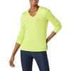 Amazon Essentials Women’s Lightweight Long-Sleeve V-Neck Cotton Sweater(Lime Green)