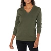 Amazon Essentials Women’s Lightweight Long-Sleeve V-Neck Cotton Sweater(Olive)
