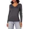 Amazon Essentials Women’s Lightweight Long-Sleeve V-Neck Sweater(Charcoal Heather)