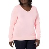 Amazon Essentials Women’s Lightweight Long-Sleeve V-Neck Sweater(Light Pink)