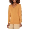 Amazon Essentials Women’s Lightweight Long-Sleeve V-Neck Sweater(Mustard Heather)