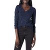 Amazon Essentials Women’s Lightweight Long-Sleeve V-Neck Sweater(Navy/Black Textured Cheetah)