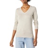 Amazon Essentials Women’s Lightweight Long-Sleeve V-Neck Sweater(Oatmeal Heather)