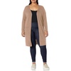 Amazon Essentials Women’s Lightweight Longer Length Open-Front Long-Sleeve Cardigan Sweater(Camel Heather)