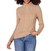 Amazon Essentials Women’s Long Sleeve Fisherman Cable Knit Turtleneck Sweater (Available in Plus Size)(Camel Heather)