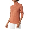 Amazon Essentials Women’s Long Sleeve Fisherman Cable Knit Turtleneck Sweater (Available in Plus Size)(Caramel)