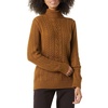 Amazon Essentials Women’s Long Sleeve Fisherman Cable Knit Turtleneck Sweater (Available in Plus Size)(Dark Chestnut Brown Heather)