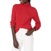 Amazon Essentials Women’s Long Sleeve Fisherman Cable Knit Turtleneck Sweater (Available in Plus Size)(Red)